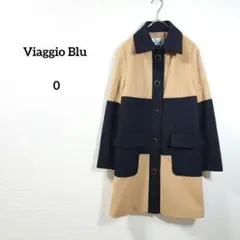 Viaggio Blu　ステンカラーコート　ベージュ　ブラック　ウール100%