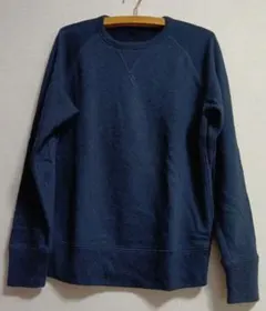 ネイビー ラグランスリーブ スウェット　トレーナー　コットン100