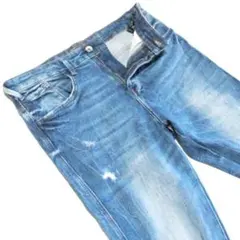 ZARA ザラ ストレッチ テーパードデニム ダメージ加工 30 スリム W80