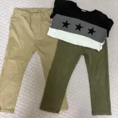まいきー様専用　ベージュ・オリーブ ロングパンツ 2点セット