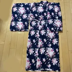 子ども用 浴衣 サイズ150 ネイビー 帯なしのサムネイル