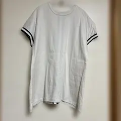 【PAREATSU】袖ライン入り クルーネック 半袖Tシャツ グレー