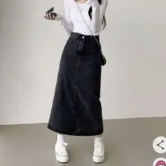 ソニョナラ　ストレートデニムロングスカート　韓国　シズニルックのサムネイル