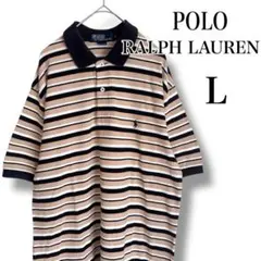 ラルフローレン　ポロシャツ　ボーダー　ポロ　トップス　古着　90s 大きいサイズ