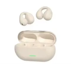 骨伝導ワイヤレスBluetoothイヤホンアイボリー
