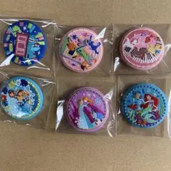 ディズニー刺繍缶バッジ 6個セット　ズートピア、アナ雪、アリエル、マリー