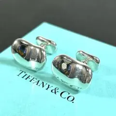 希少✨極美品✨ Tiffany&Co. ティファニー カフス ダンベル型 TIFFANY&Co.（ティファニー） カフス オーバル ネイビーライン SV925
