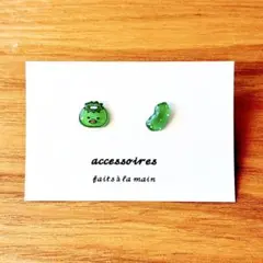 ハンドメイド　ピアス　カッパ　きゅうり