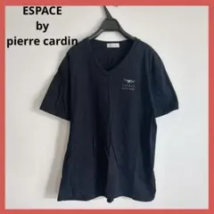 エスパス ピエールカルダン 黒 Vネック Tシャツ 半袖 シンプル 綿100のサムネイル