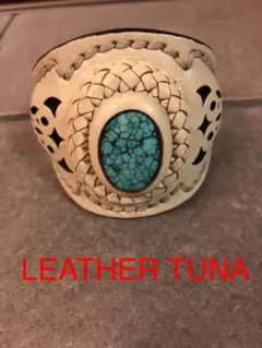タイム SALE❣️LEATHER TUNA レザーバングル ターコイズ