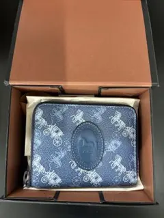 COACH ホースアンドキャリッジ 二つ折り財布 ブルー　89375のサムネイル