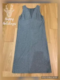 グレー ワンピース　ロング丈　 Mサイズ　両側ポケット付き　秋冬服　マタニティ