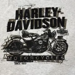 Harley Davidson 両面プリント バイクTシャツ 2XL グレーのサムネイル