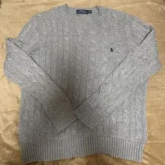 Polo Ralph Lauren グレー ケーブルニットセーター S