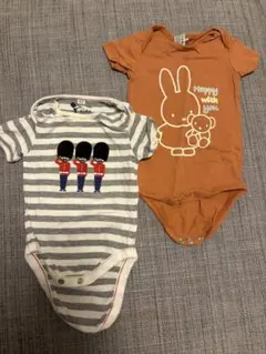 ロンパース2点セット ロンドンストライプ・ミッフィー