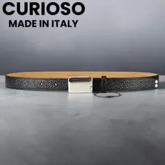 クリオーゾ バックル ナローベルト 85 Ｍ 黒 ブラック シボ革CURIOSO