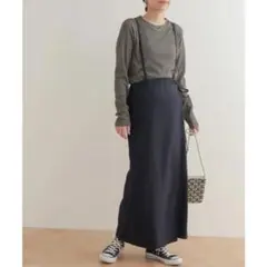 URBAN RESEARCH DOORS サス付きラップスカート ネイビー S