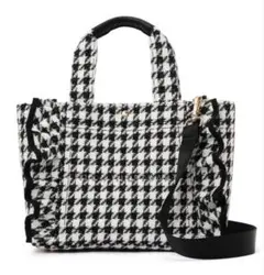JILL by JILLSTUART 千鳥格子柄 フリル キャンバストートバッグ