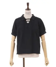 axes femme POETIQUE ベルトデザインブラウス 黒 M