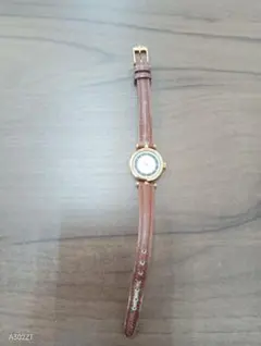 稼働　GUCCI アナログ腕時計 ブラウンレザー　クオーツ　ベルト社外品