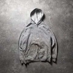 Carharttカーハートスウェットパーカーグランジペンキボロプルオーバーグレー