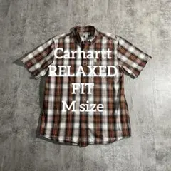 Carhartt半袖チェックシャツRELAXED FITワーク アメカジMサイズのサムネイル