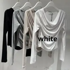 dholic ラメドレープTシャツ(CU112018) whiteのサムネイル