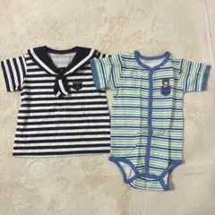 綿100% 70cmトップス 76cmロンパース 2点セット