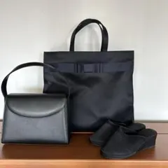 お受験小物セット4点！ハンドバッグ　手提げ　スリッパ　バレッタ　美品❣️