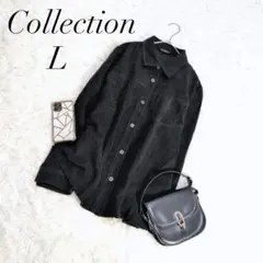 コレクション/シャツジャケット/スエード調ステッチ/Ｌ/ゆったり羽織