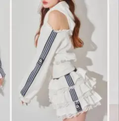 【タグ付き】Darich スポーティラインフリルミニスカート WHT FL