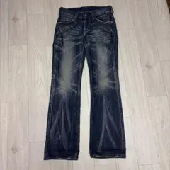 ダブルエッジパッチ加工ブーツカット(ベルボトム)デニム - メルカリ