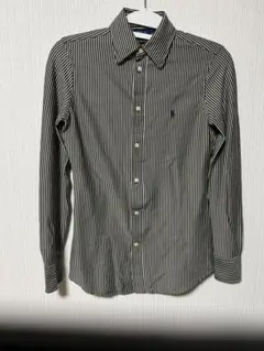 【美品】ポロラルフローレン 長袖 ストレッチストライプ シャツ メンズ XS