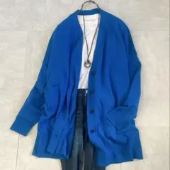 ジャーナルスタンダード アンゴラブレンドポンチョカーディガン ブルー