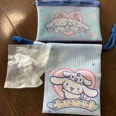 サンリオ　シナモンロール3点セット フリップフェイス＋プチ巾着＋フラットポーチ