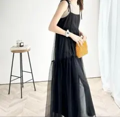 新品！ドッキングティアードチュールワンピース