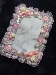 ハンドメイド B7硬質ケース　デコ　 トレカケース　ピンク