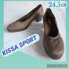 KISSA SPORT キルティングパンプス ブラウン 24.5㎝ コンフォートのサムネイル