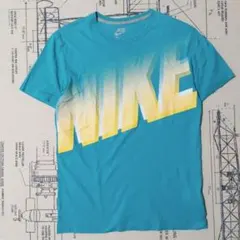 NIKE Tシャツ 半袖 ブルー L ビッグロゴ レトロ ナイキ メンズ