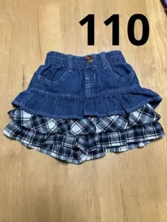 デニムフリルスカート風 ズボン 110