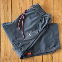 【美品】プーマ 7分丈ストレッチカーゴパンツ グレー L レディース 運動着