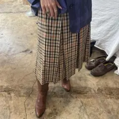 DAKS check pattern pleats skirtのサムネイル