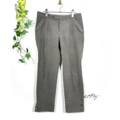 ヒロココシノ ウール混 スラックス(L)アンクル丈 クロップド ストレッチ