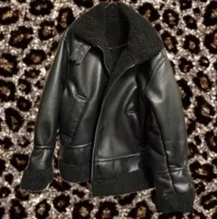 レザーショートジャケット ブラック