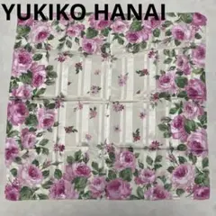 YUKIKO HANAI　ピンク バラ柄 シルク綿　スカーフ 58cm×54cmのサムネイル