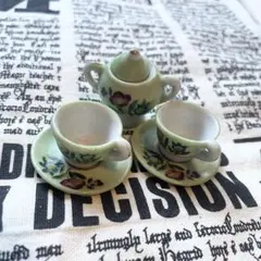 ミニチュア　陶器　カップ＆ソーサーセット　計五点　日本製