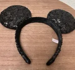 【美品】ミッキーマウス耳型カチューシャ 黒