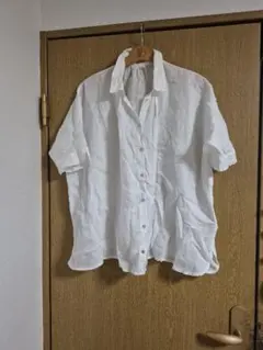 a*koloni リネンホワイトシャツ 半袖