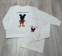 ミッキーマウス 長袖Tシャツ 2枚 リンクコーデ ペア 兄弟 ディズニー