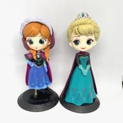 美品 Qposket ディズニー フィギュア アナと雪の女王 アナ エルサ 2点